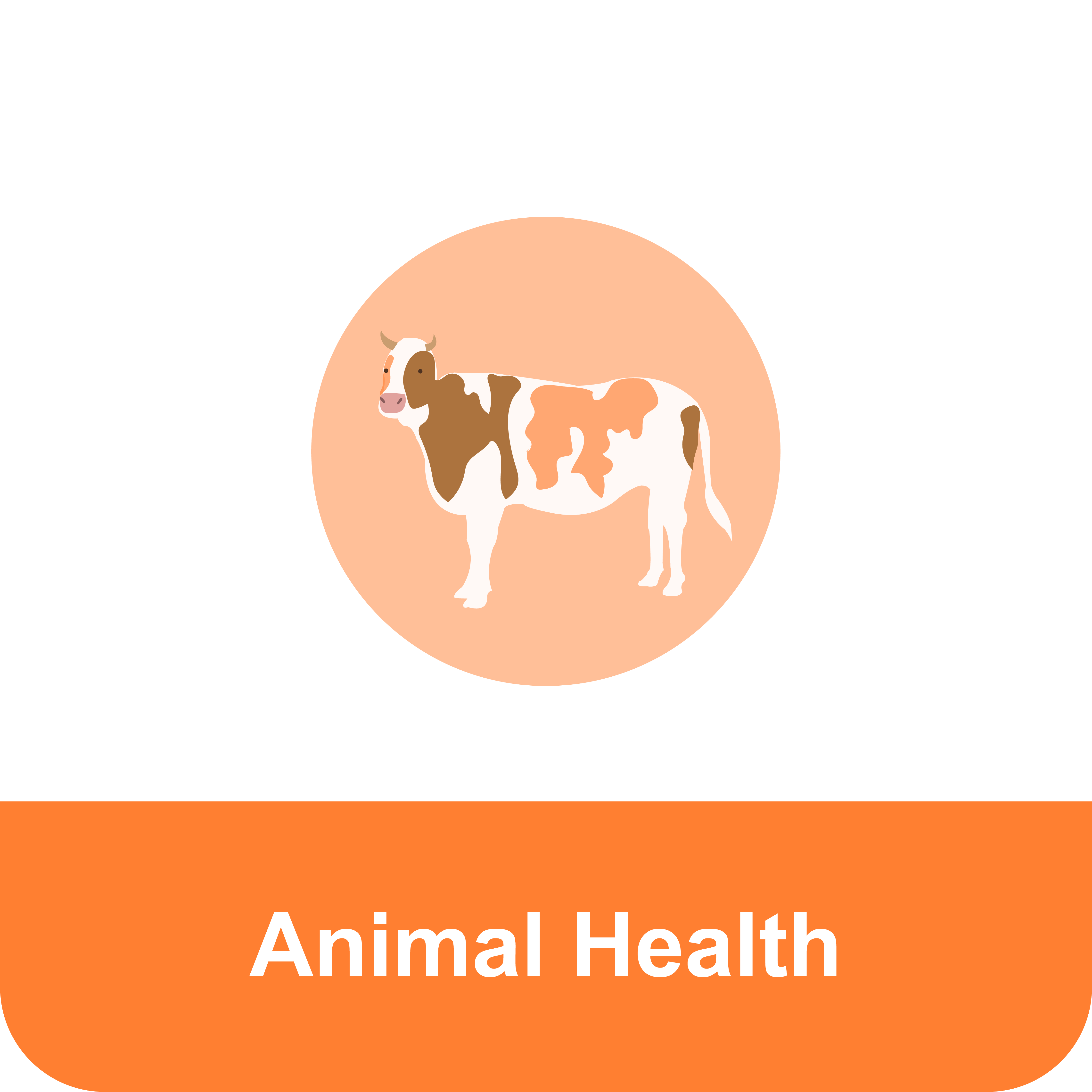Title that reads "Animal Health" under an icon of a dairy cow.